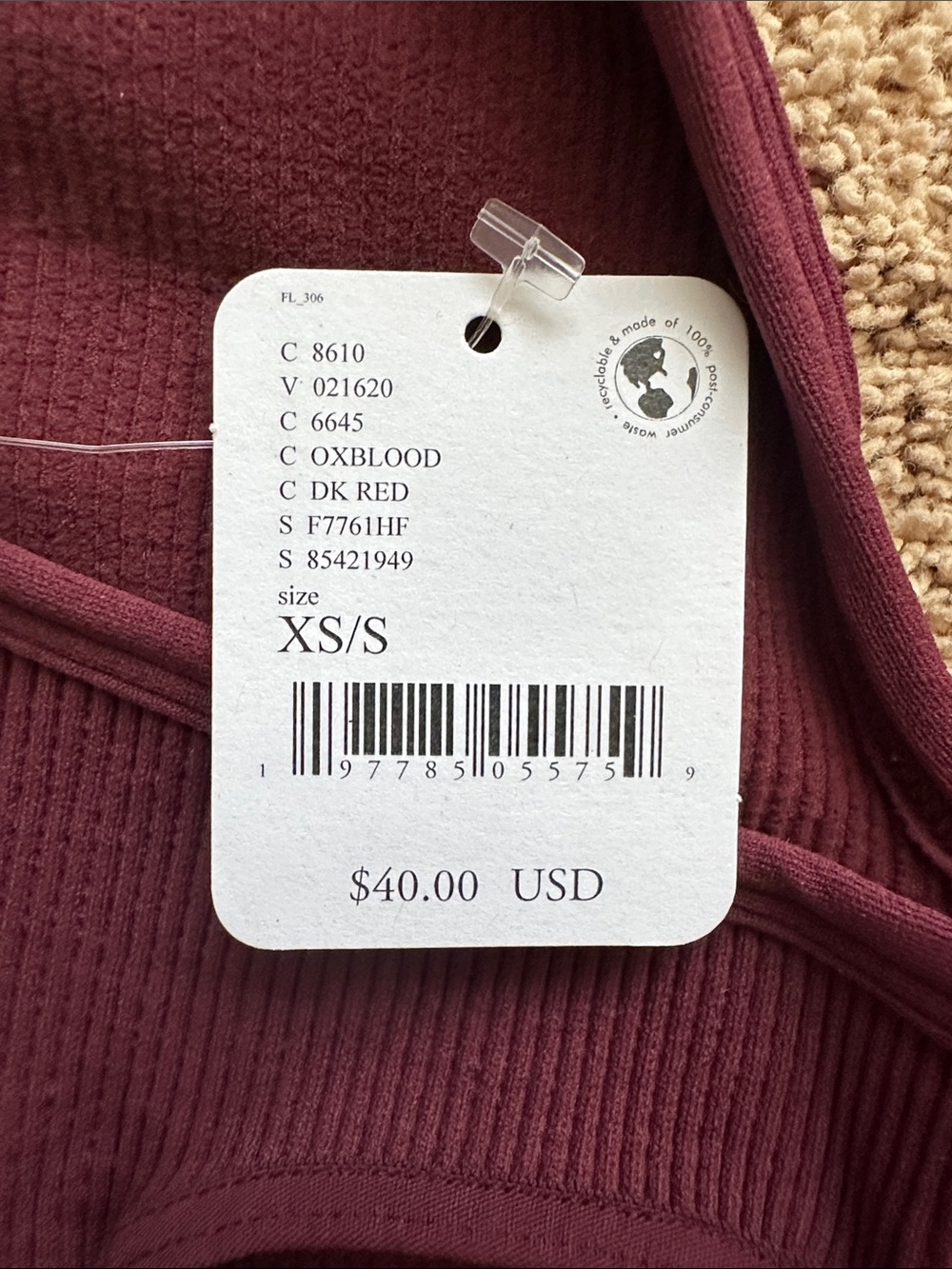 Free People Movement Ribbed Halter Bralette in Deep Plum - Picture 4 of 4